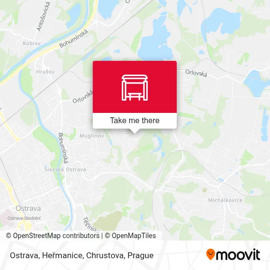 Ostrava, Heřmanice, Chrustova map