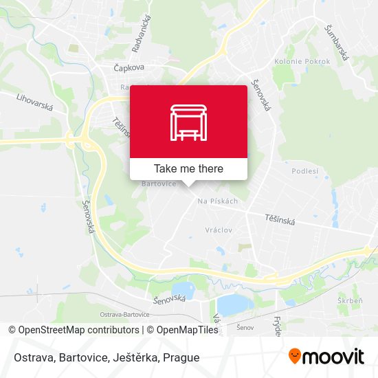Ostrava, Bartovice, Ještěrka map