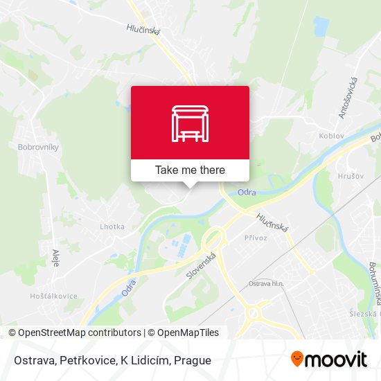 Ostrava, Petřkovice, K Lidicím map