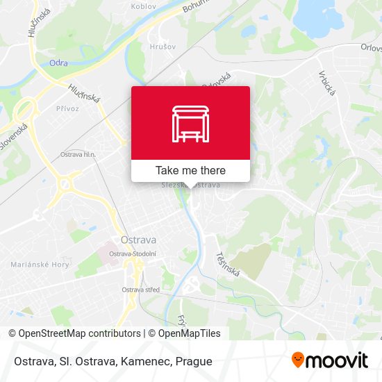 Ostrava, Sl. Ostrava, Kamenec map