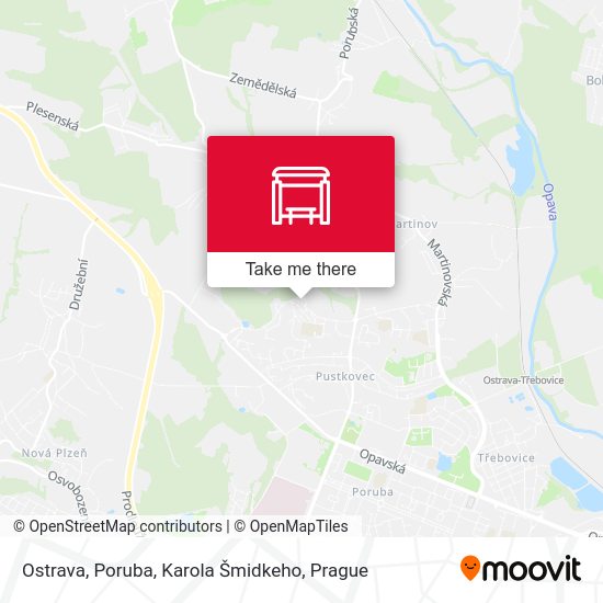Ostrava, Poruba, Karola Šmidkeho map