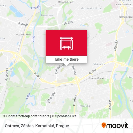 Ostrava, Zábřeh, Karpatská map