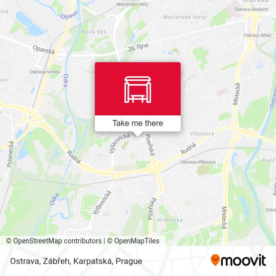 Ostrava, Zábřeh, Karpatská map