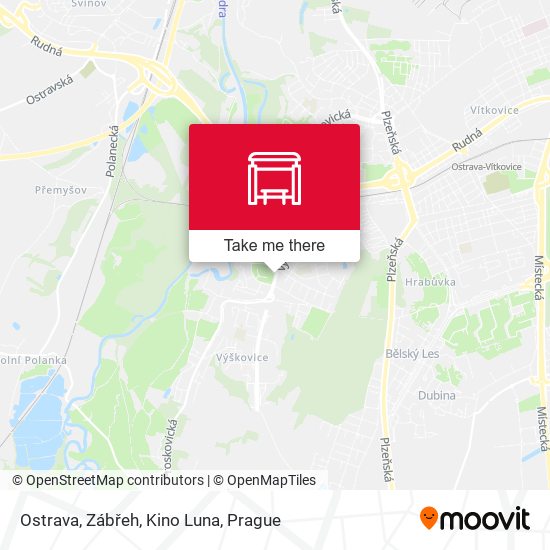 Ostrava, Zábřeh, Kino Luna map