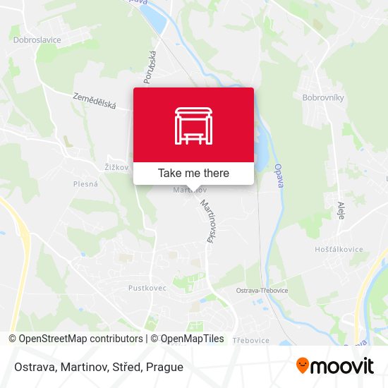 Ostrava, Martinov, Střed map