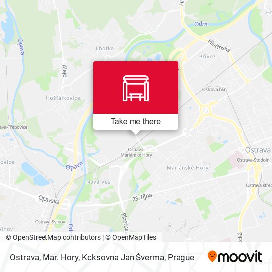 Ostrava, Mar. Hory, Koksovna Jan Šverma map