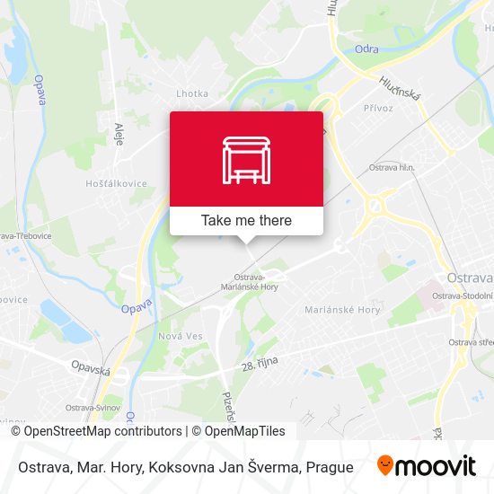 Ostrava, Mar. Hory, Koksovna Jan Šverma map