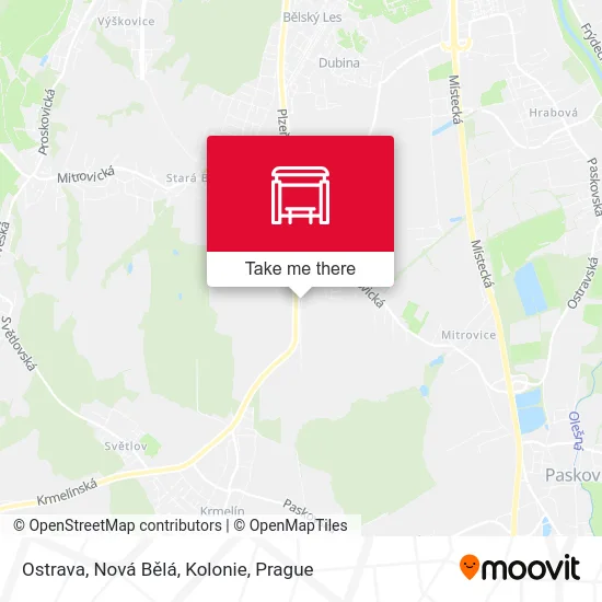 Карта Ostrava, Nová Bělá, Kolonie