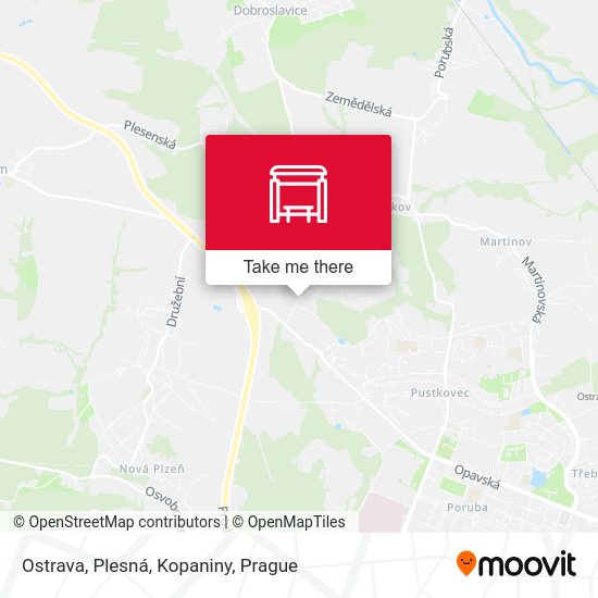 Ostrava, Plesná, Kopaniny map