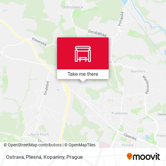 Ostrava, Plesná, Kopaniny map