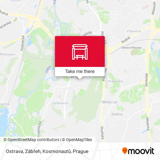 Ostrava, Zábřeh, Kosmonautů map