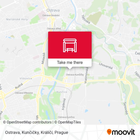 Ostrava, Kunčičky, Králičí map