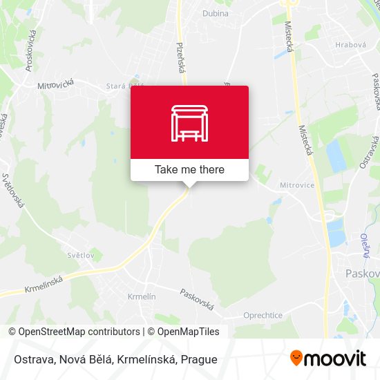 Ostrava, Nová Bělá, Krmelínská map