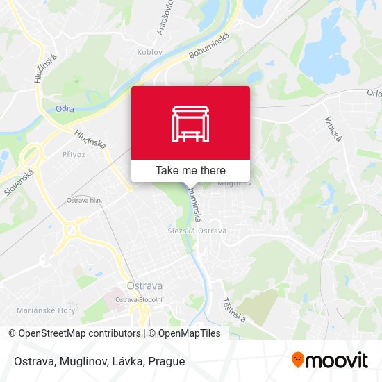 Ostrava, Muglinov, Lávka map