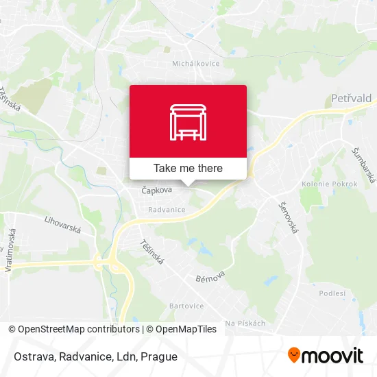 Карта Ostrava, Radvanice, Ldn