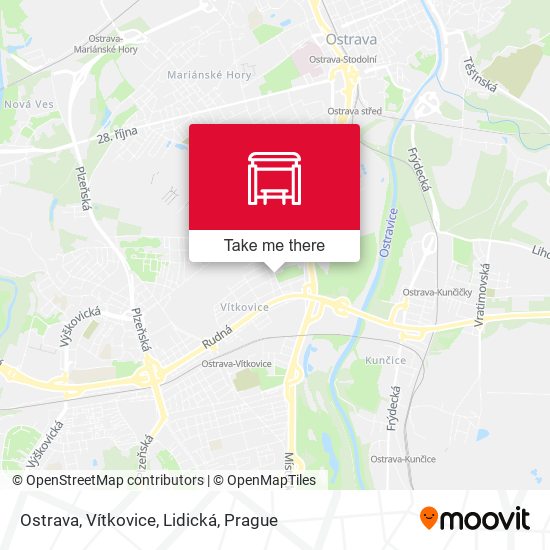 Ostrava, Vítkovice, Lidická map