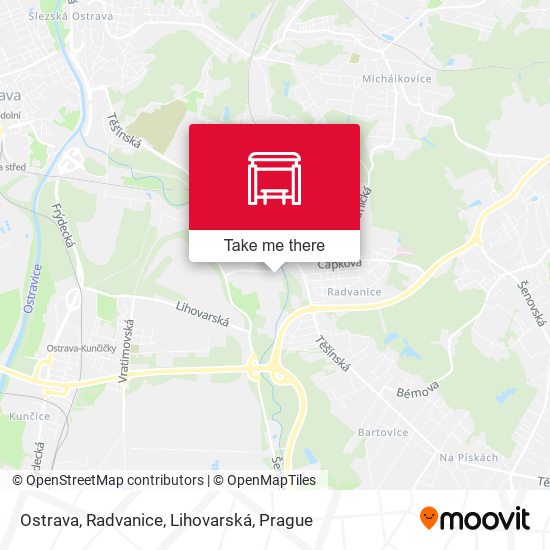 Ostrava, Radvanice, Lihovarská map
