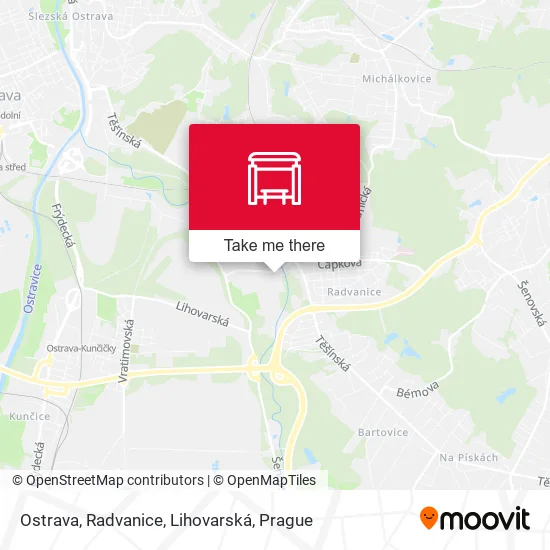 Карта Ostrava, Radvanice, Lihovarská