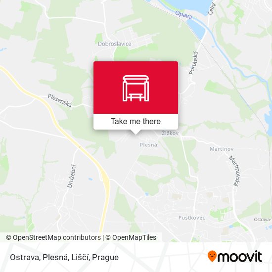 Ostrava, Plesná, Liščí map
