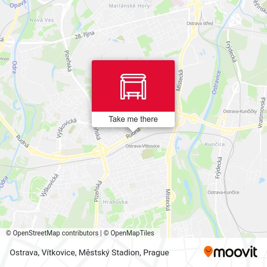 Ostrava, Vítkovice, Městský Stadion map