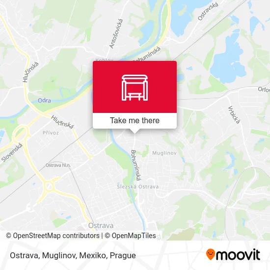 Карта Ostrava, Muglinov, Mexiko