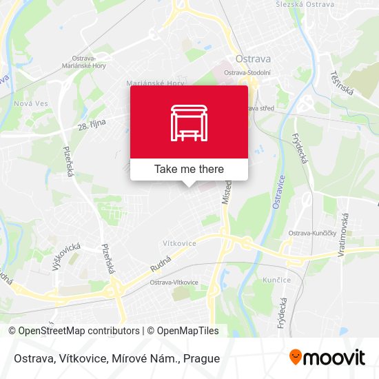 Ostrava, Vítkovice, Mírové Nám. map