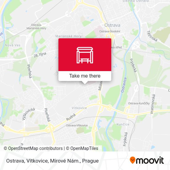 Ostrava, Vítkovice, Mírové Nám. map