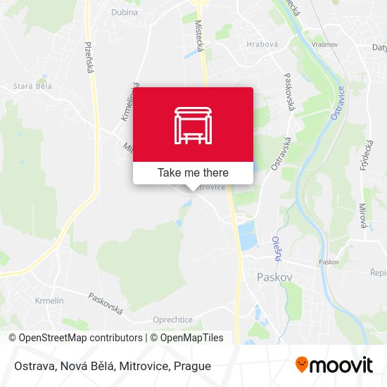Ostrava, Nová Bělá, Mitrovice map