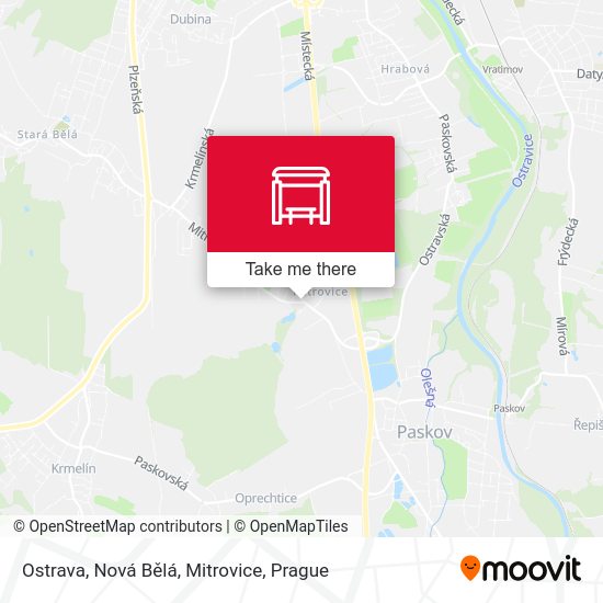 Ostrava, Nová Bělá, Mitrovice map