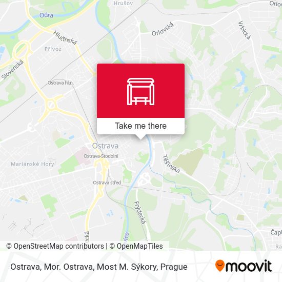 Ostrava, Mor. Ostrava, Most M. Sýkory map