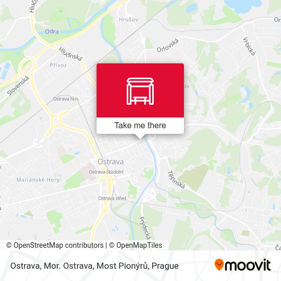 Ostrava, Mor. Ostrava, Most Pionýrů map