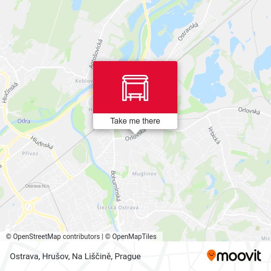 Ostrava, Hrušov, Na Liščině map