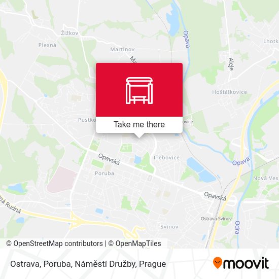 Ostrava, Poruba, Náměstí Družby map