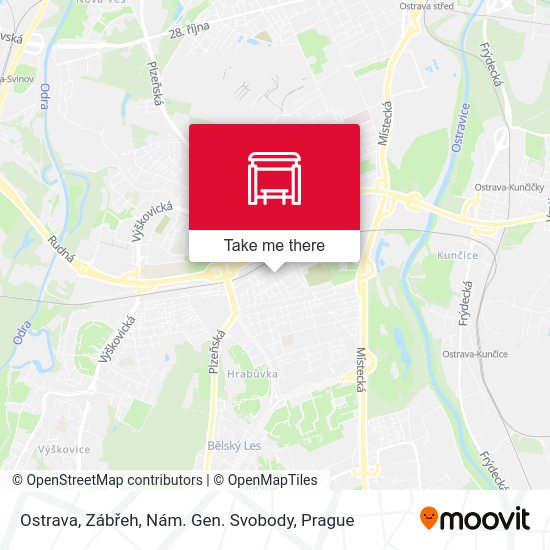 Ostrava, Zábřeh, Nám. Gen. Svobody map