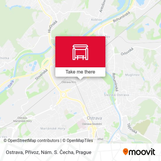 Ostrava, Přívoz, Nám. S. Čecha map