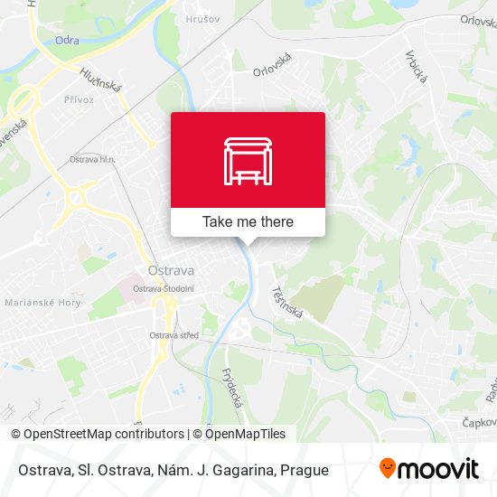 Ostrava, Sl. Ostrava, Nám. J. Gagarina map