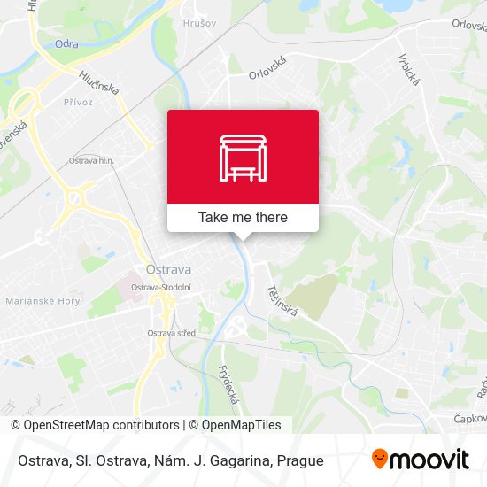 Ostrava, Sl. Ostrava, Nám. J. Gagarina map