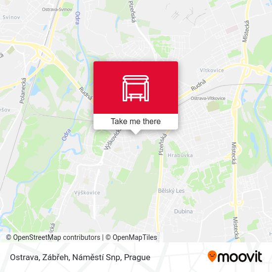 Ostrava, Zábřeh, Náměstí Snp map