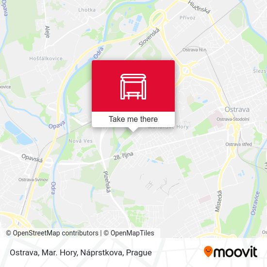 Ostrava, Mar. Hory, Náprstkova map