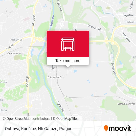 Карта Ostrava, Kunčice, Nh Garáže