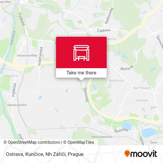 Ostrava, Kunčice, Nh Zářičí map