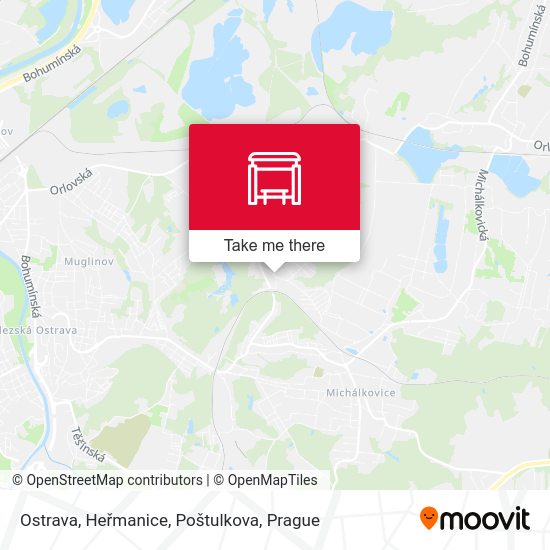 Ostrava, Heřmanice, Poštulkova map