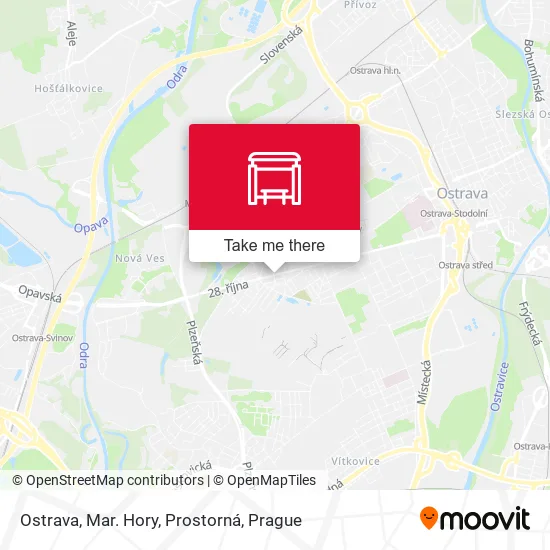 Карта Ostrava, Mar. Hory, Prostorná