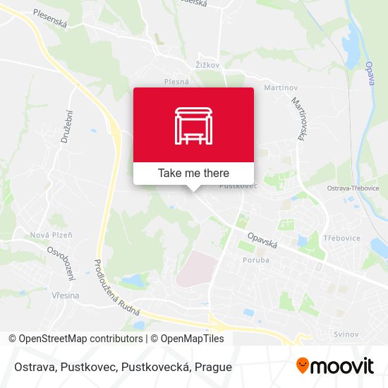 Ostrava, Pustkovec, Pustkovecká map