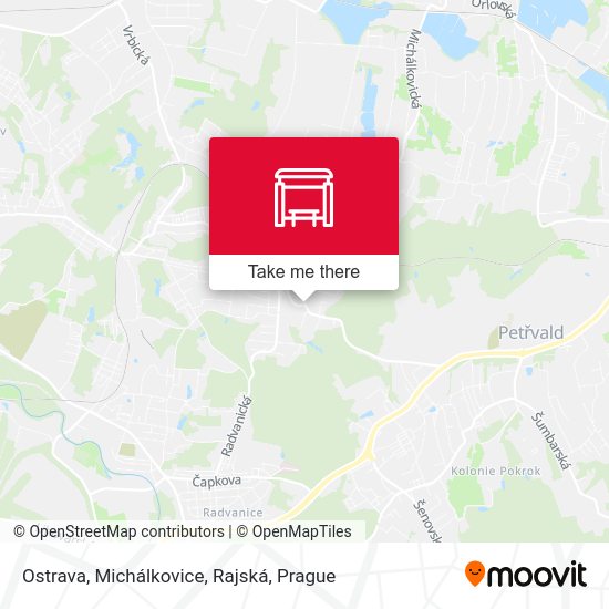 Карта Ostrava, Michálkovice, Rajská