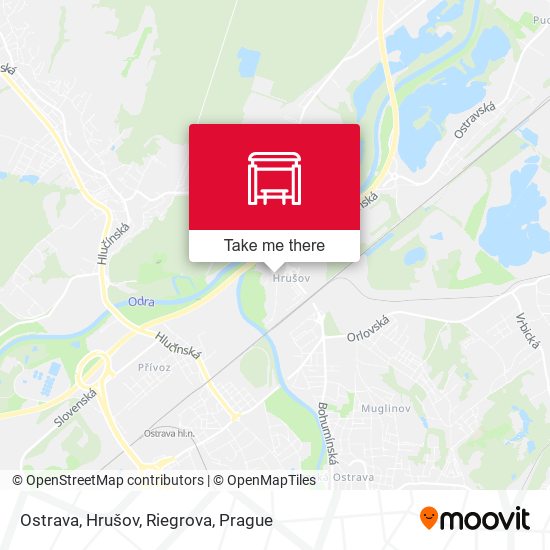Ostrava, Hrušov, Riegrova map