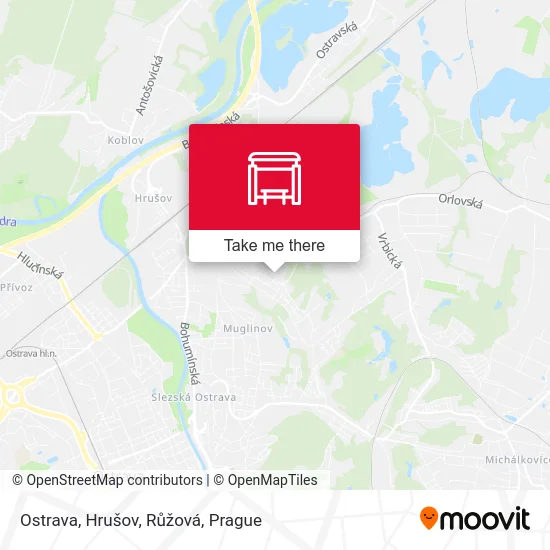 Карта Ostrava, Hrušov, Růžová