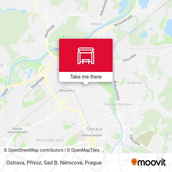 Ostrava, Přívoz, Sad B. Němcové map