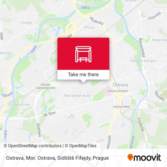 Ostrava, Mor. Ostrava, Sídliště Fifejdy map