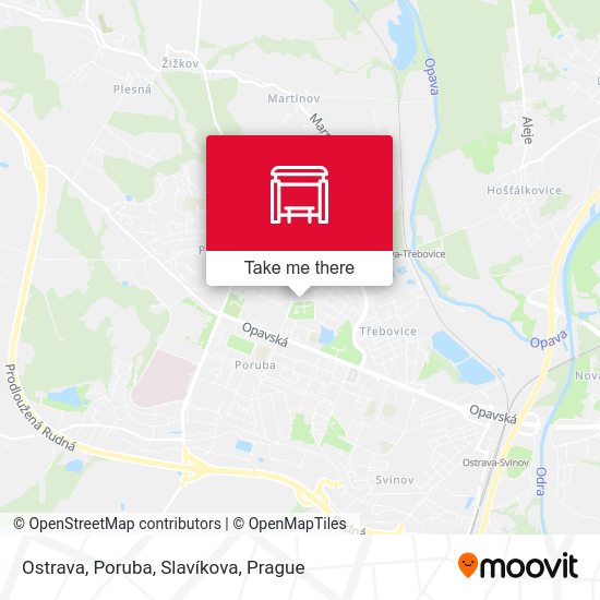 Ostrava, Poruba, Slavíkova map